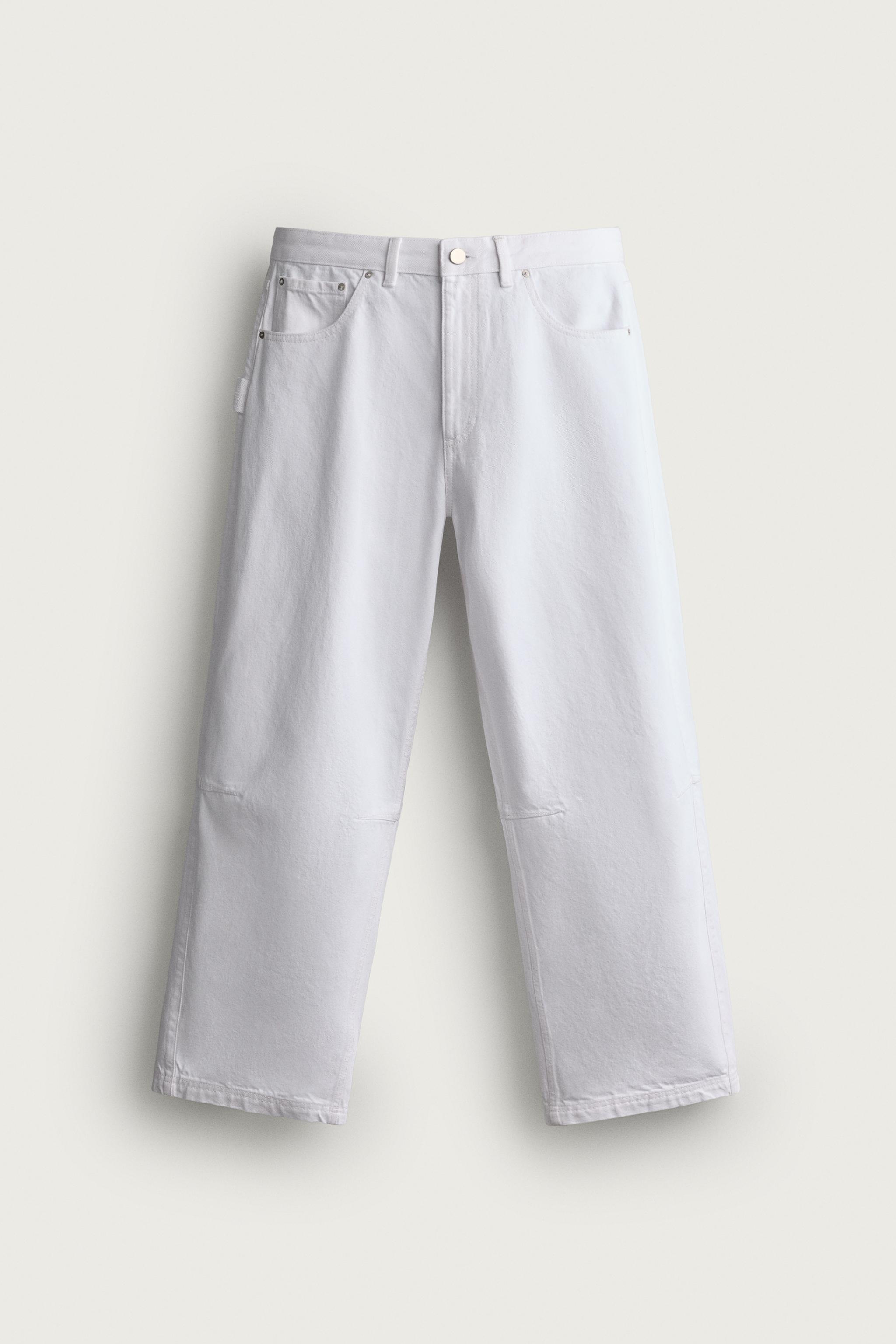 BARREL FIT PANTS — White