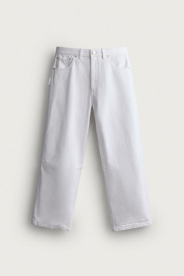 QUẦN BARREL FIT - Màu trắng từ Zara