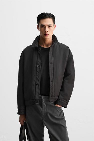 BOXY FIT TECHNICAL OVERSHIRT - Black by Zara