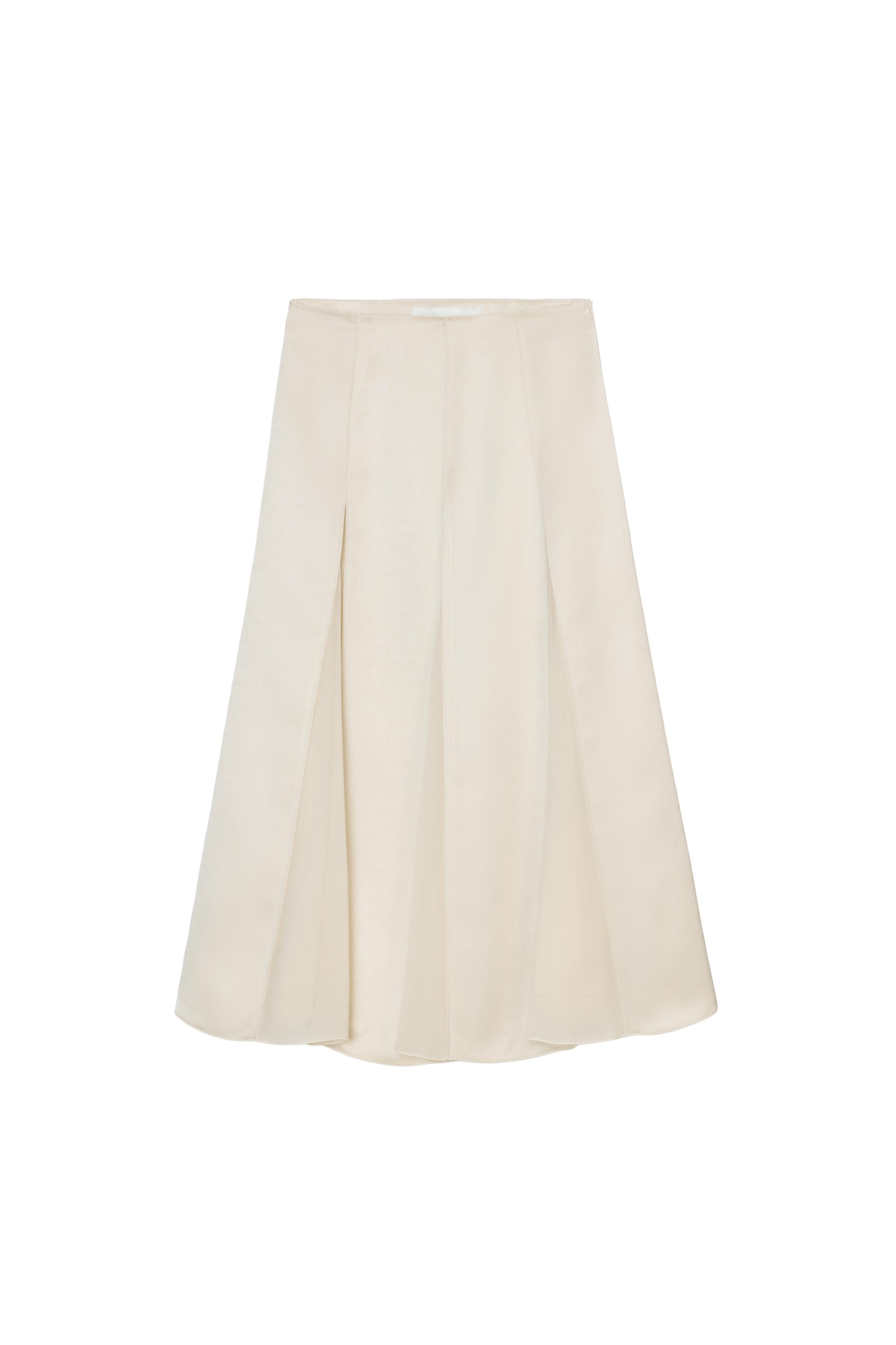 ミ*ョ様 8YARDS 8YDS-24066_BPW Box Pleated ZW COLLECTION COMBINED BOX PLEAT MIDI SKIRT - Ecru | ZARA Turkey