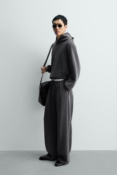 SOFT FADED WIDE-LEG JOGGERS - Blue / Grey by Zara