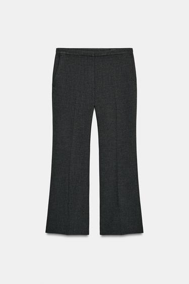 ZW COLLECTION CROPPED FLARE TROUSERS - Dark grey by Zara - Image 4