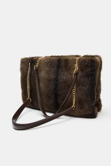SAC PORTÉ ÉPAULE EFFET FOURRURE - Marron de Zara - Image 2