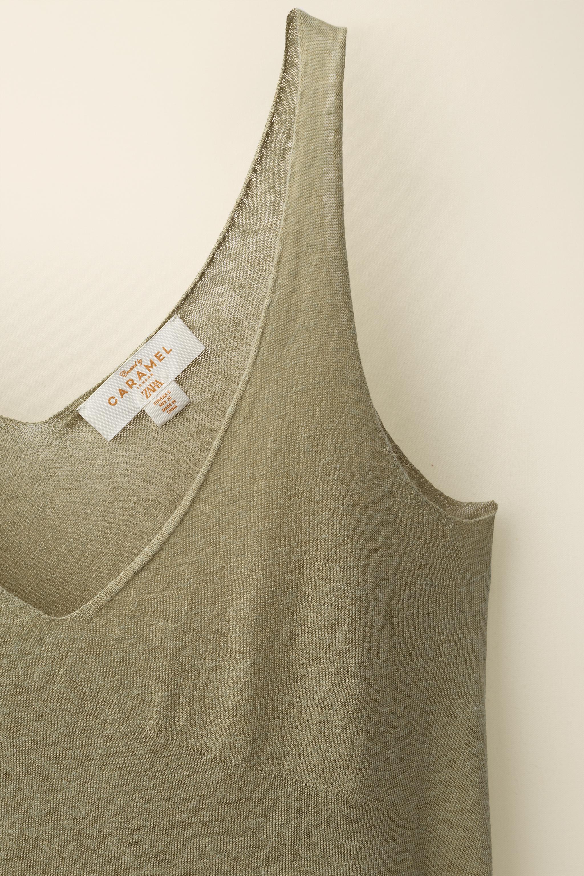 TOP DE MALHA COM ALÇAS CREATED BY CARAMEL LONDON X ZARA - Caqui