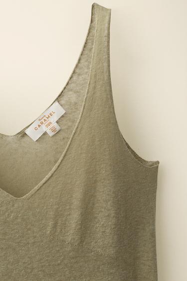 TOP EN MAILLE À BRETELLES CRÉÉ PAR CARAMEL LONDON X ZARA - Kaki de Zara - Image 5