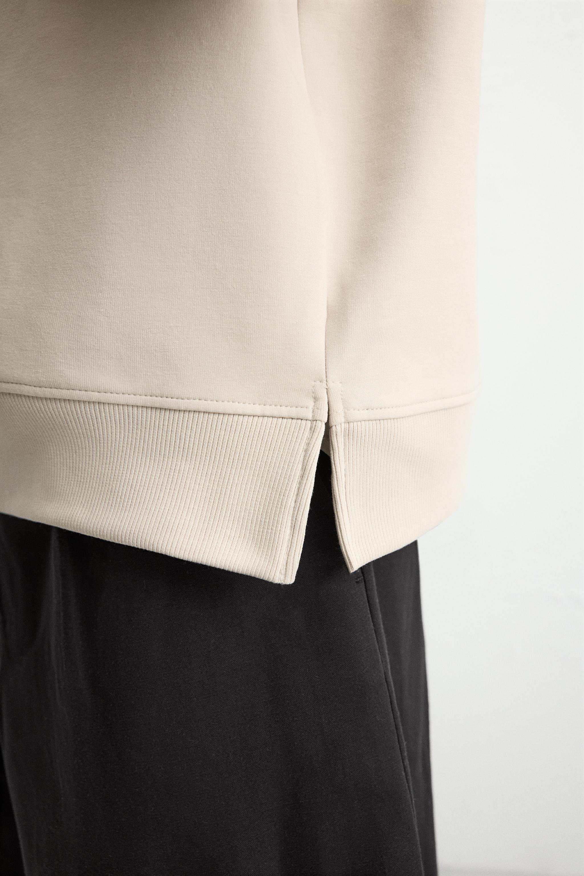 【ZARA】テクニカル フーディスウェットシャツ 0761/351/832 テクニカル フーディスウェットシャツ - モールグレー | ZARA