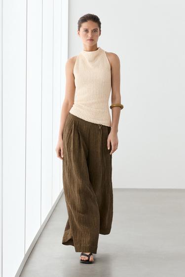 Zara Flowing linen blend trousers - 764 - Image 0