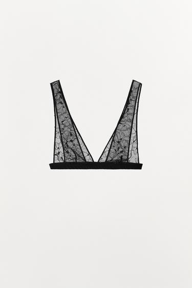BRALETTE TRIANGLE DENTELLE - Noir de Zara - Image 5