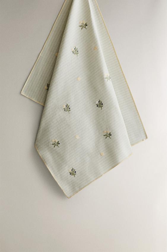 EMBROIDERED COTTON KITCHEN TOWEL