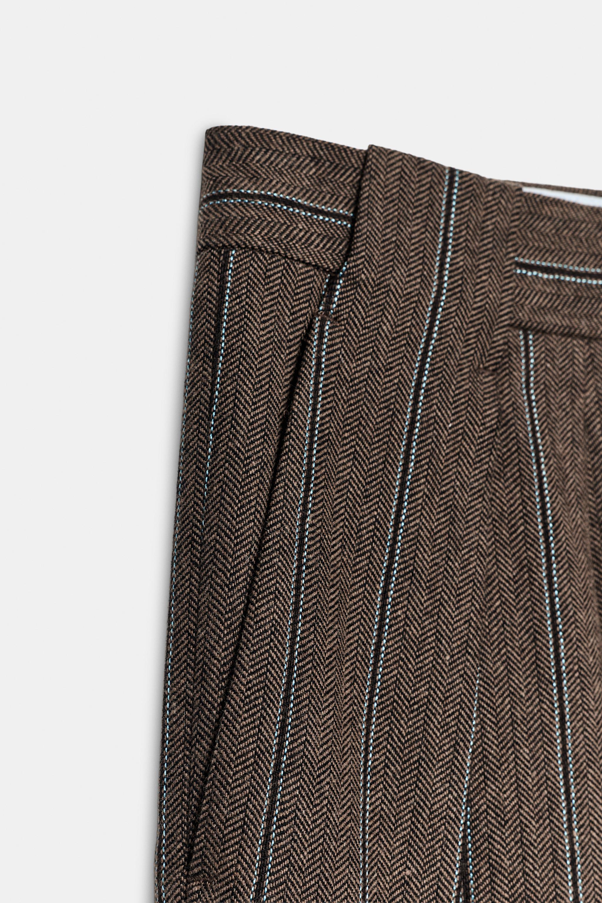 PANTALON À RAYURES ET CHEVRONS ZW COLLECTION