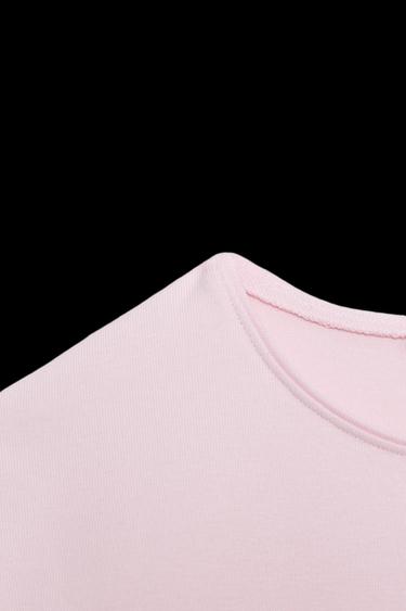 CROPPED SHORT SLEEVE T-SHIRT - Chalk pink by Zara