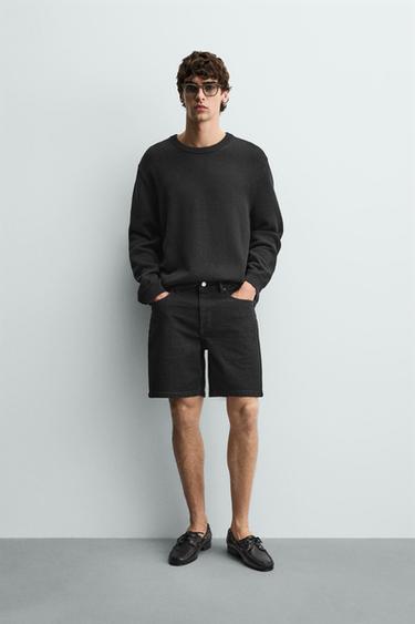 برمودا DENIM REGULAR FIT - أسود الخاص بـ Zara