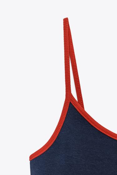 CONTRAST STRAP VEST TOP - red/navy by Zara - Image 4