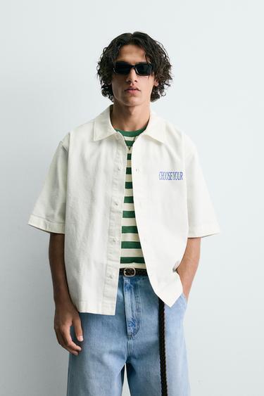 WASHED CONTRAST PRINT SHIRT - White by Zara