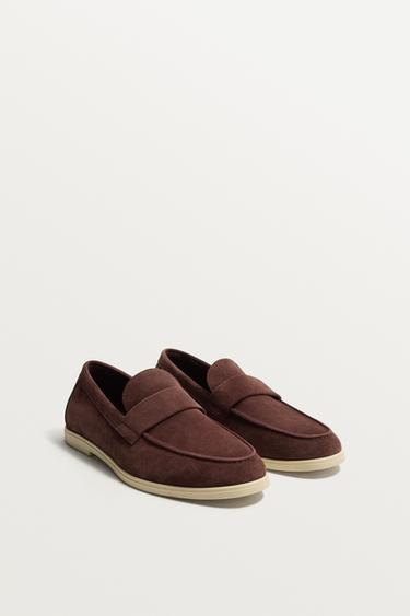 ПОВСЕДНЕВНЫЕ КОЖАНЫЕ ЛОФЕРЫ — Бордово-красный от Zara