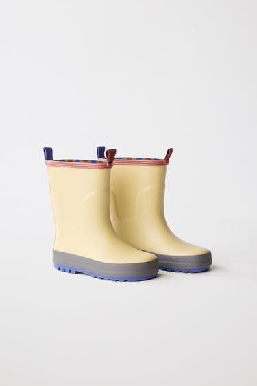 BOTTES DE PLUIE COLOR BLOCK - Blanc crème de Zara