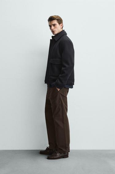 BLOUSON À COL EN MAILLE AMOVIBLE - Bleu marine de Zara - Image 3