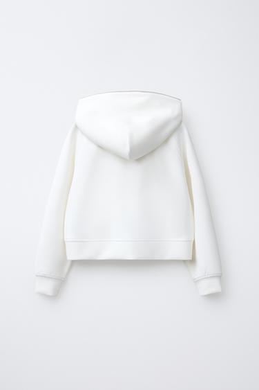 SLOGAN HOODIE WITH MODAL - Ecru by Zara - Image 1