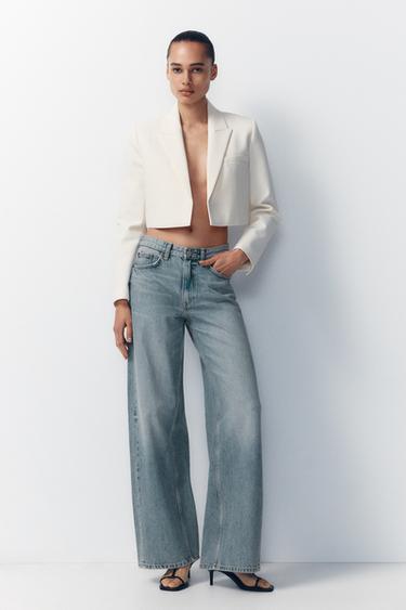 CROPPED DOUBLE-BREASTED BLAZER - Oyster-white by Zara - Image 0