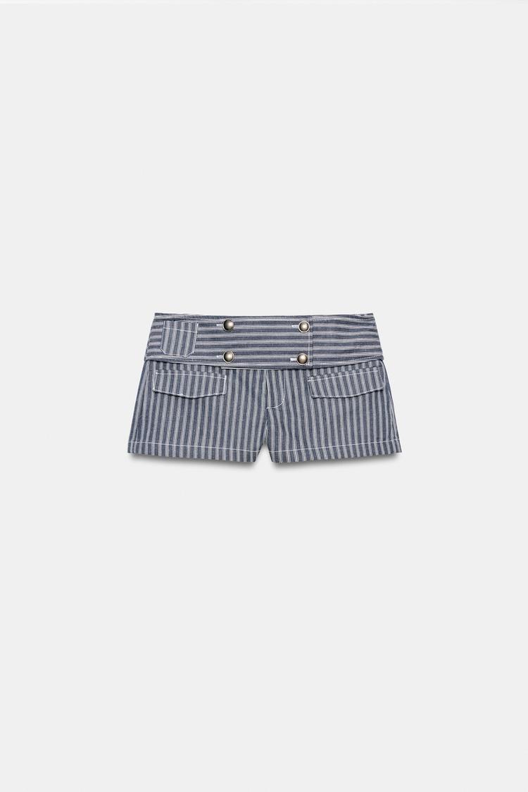 Shorts mini botones rayas