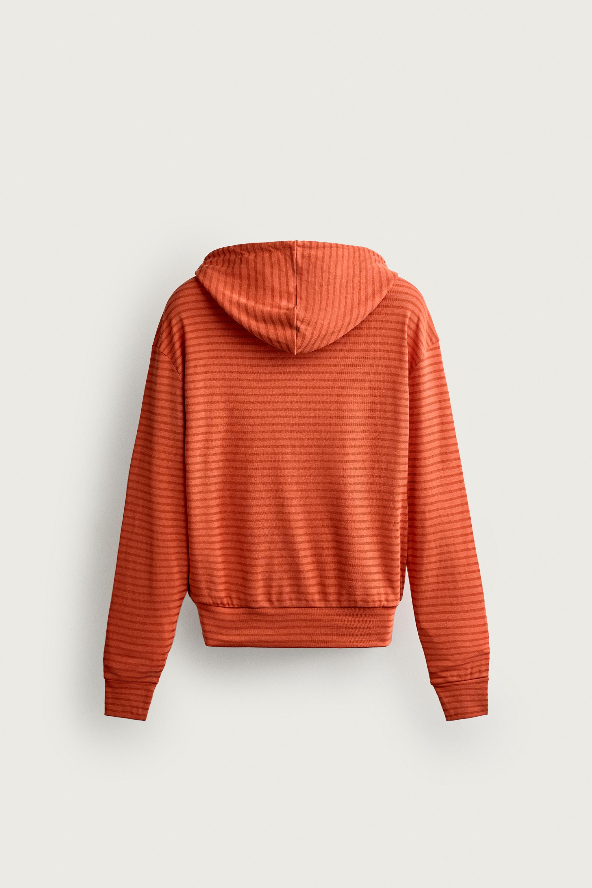 Мужские худи Zara STRIPED HOODED SWEATSHIRT — фото 9