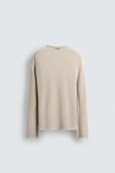TEXTURED KNIT SWEATER - Stone by Zara - Image 8