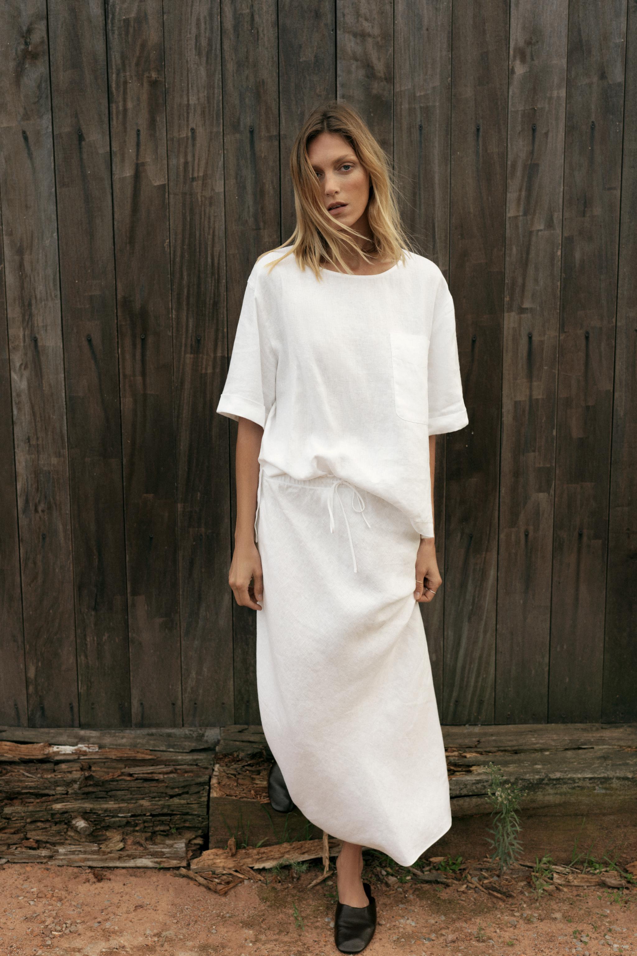 LINEN TOP AND SKIRT SET ZW COLLECTION | ZARA Spain