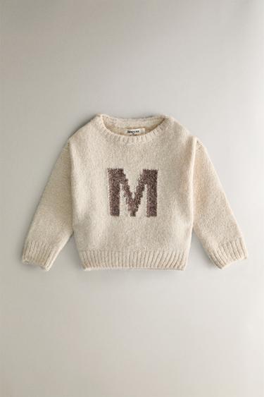 CHILDREN'S LETTER M SWEATER - Oyster-white by Zara - Image 0