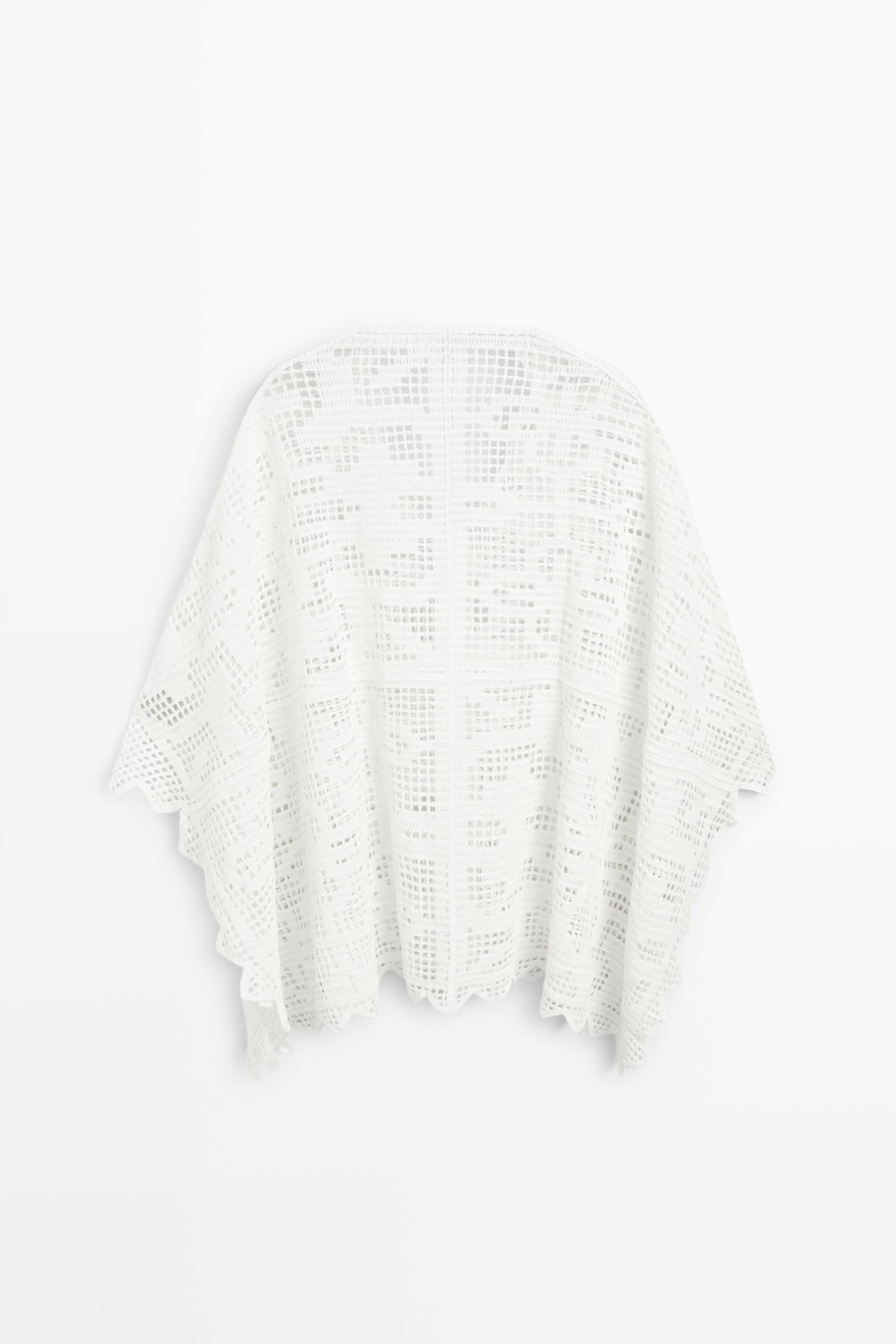 Crochet knit cape