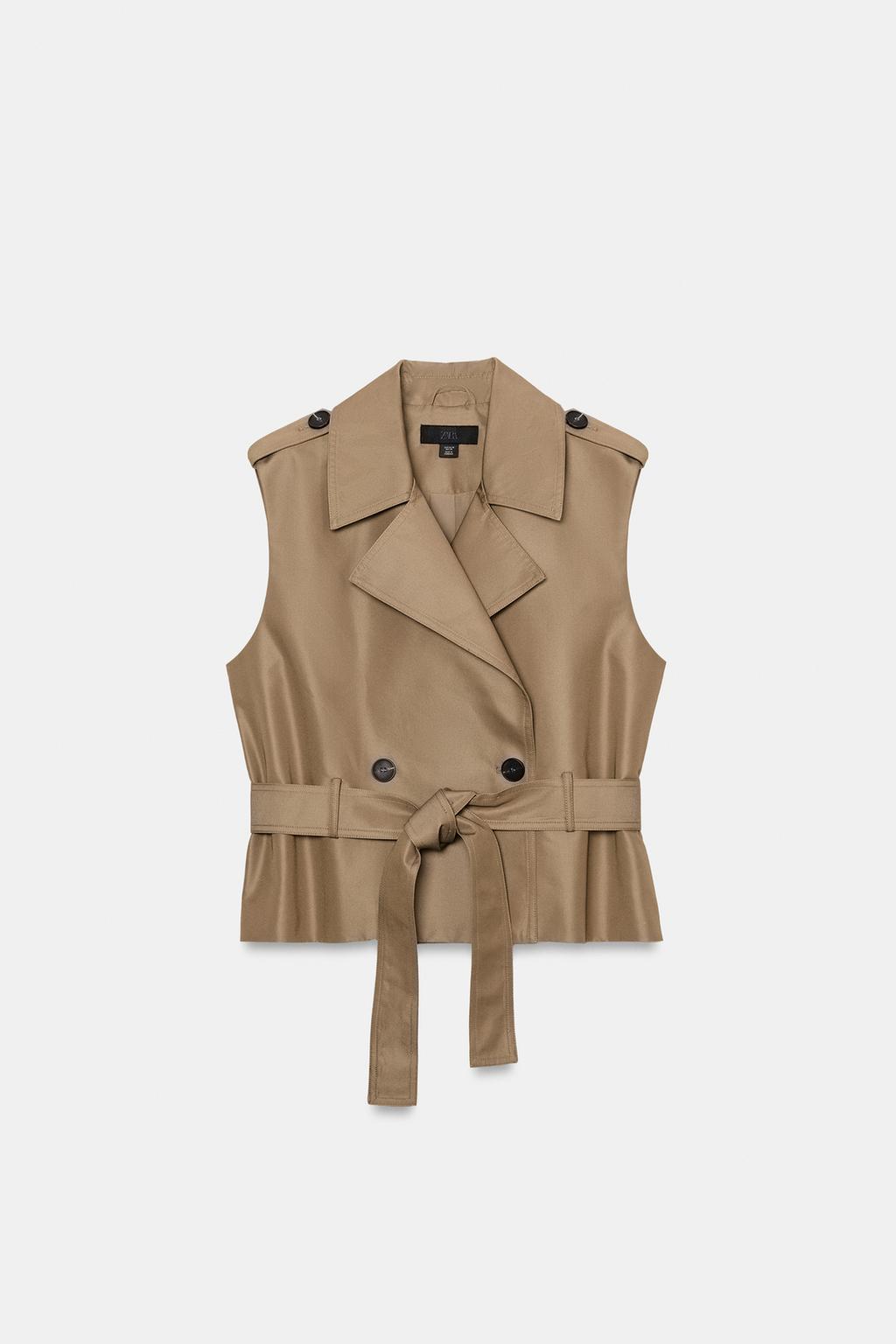 BELTED DOUBLE BREASTED SHOULDER PAD VEST - image 2