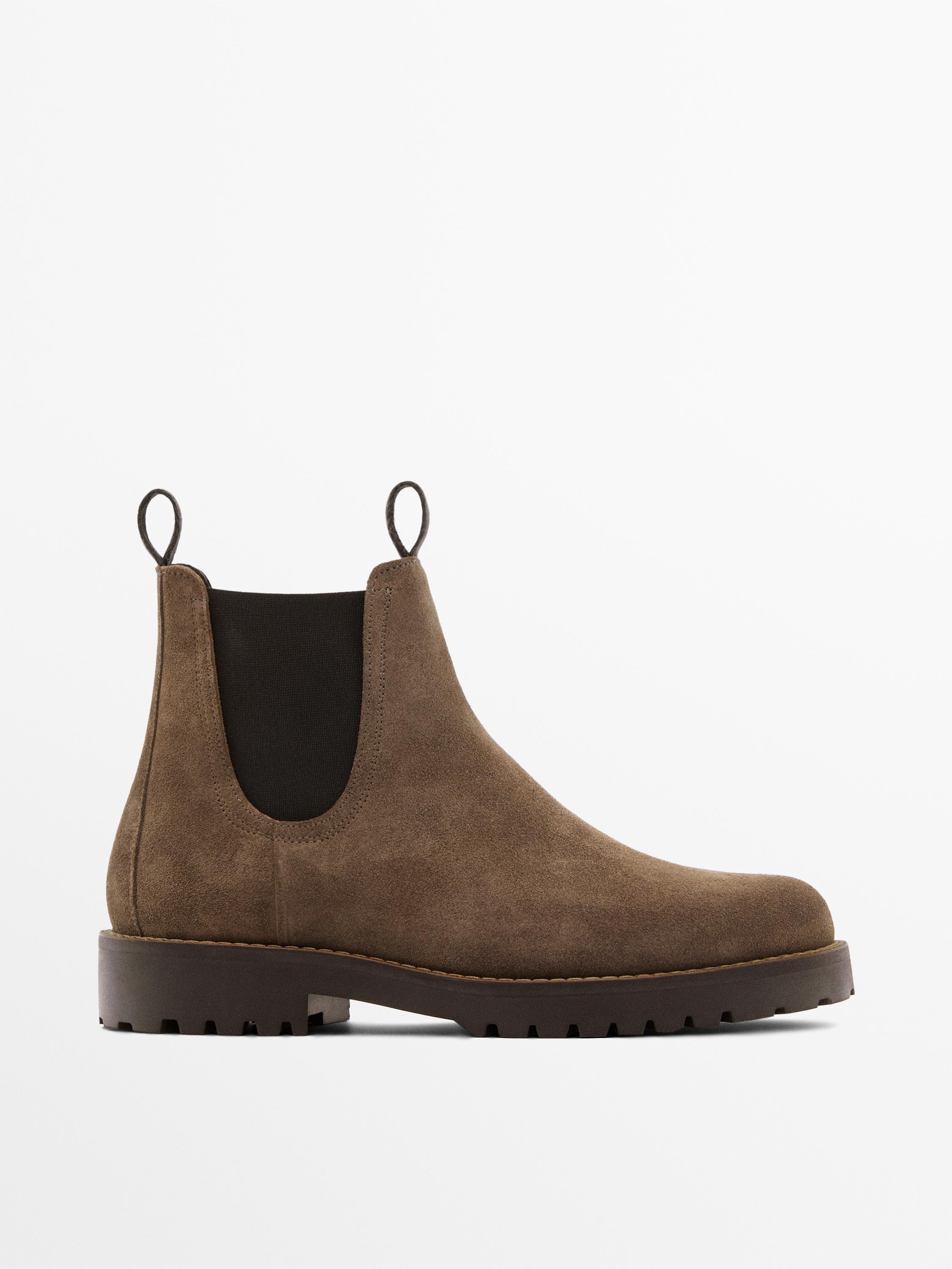 Leather Chelsea boots — Mink Gray