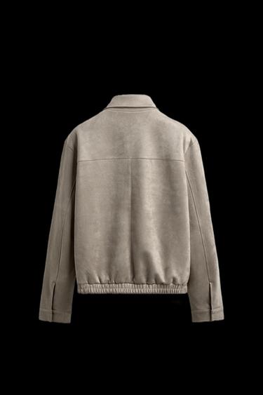 FAUX SUEDE JACKET - Light grey by Zara