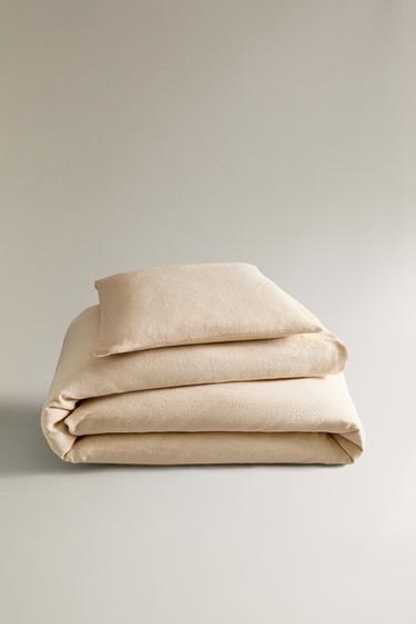 WASHED LINEN BEDSPREAD (400 GXM²) - Sand by Zara
