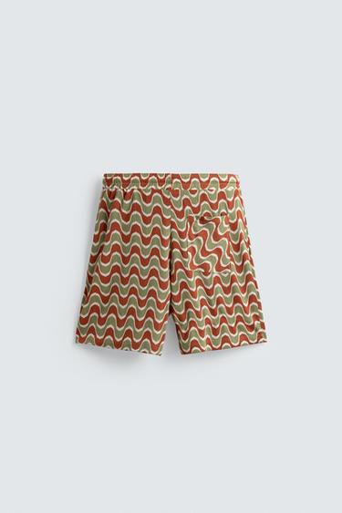BERMUDA JACQUARD GÉOMÉTRIQUE - orange-vert de Zara - Image 7
