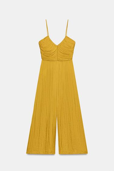 MACACÃO LONGO COM EFEITO AMASSADO - Mostarda da Zara - Imagem 0