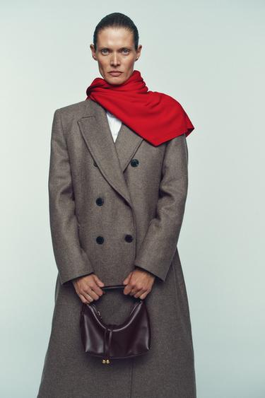 MINI BORSA A SECCHIELLO DETTAGLIO SFOGLIE - Rosso bordeaux di Zara