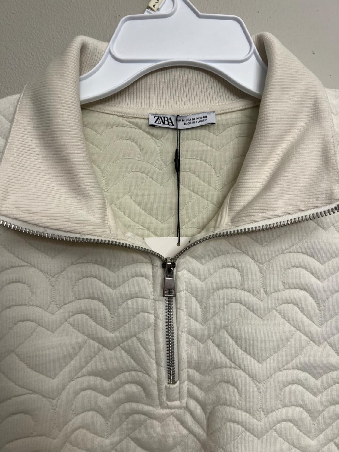 QUARTER ZIP QUILTED HEART SWEATSHIRT - Image 3