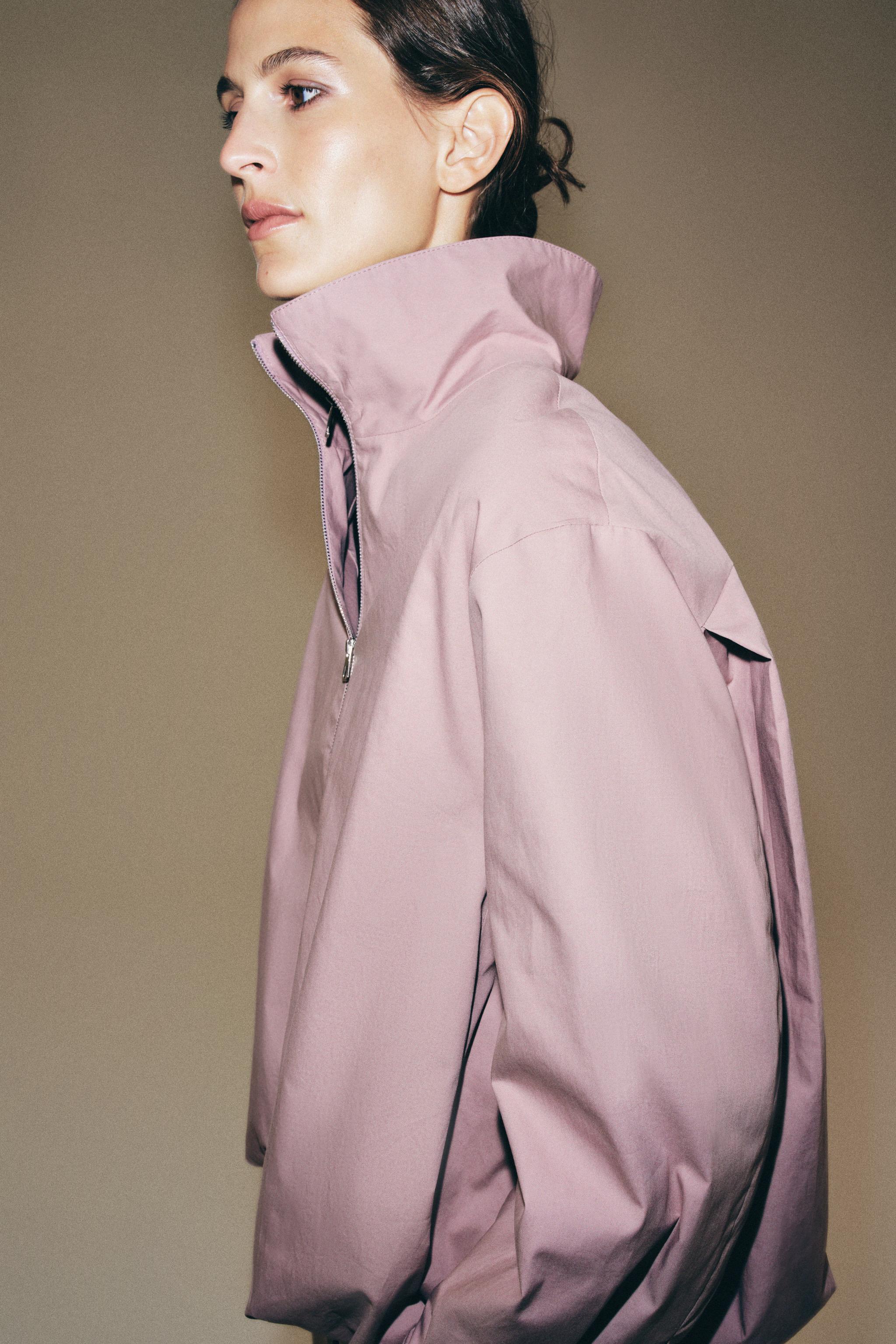 ZW COLLECTION HIGH-NECK JACKET — Dusty mauve