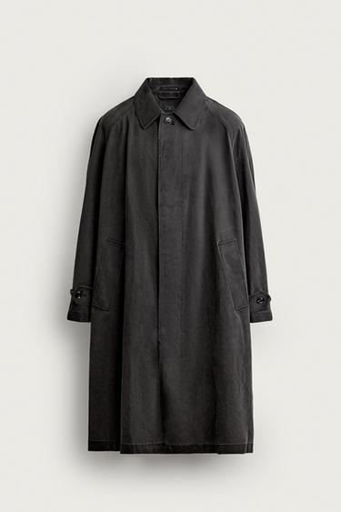 Zara RELAXED FIT 飄逸風衣 - 炭灰色