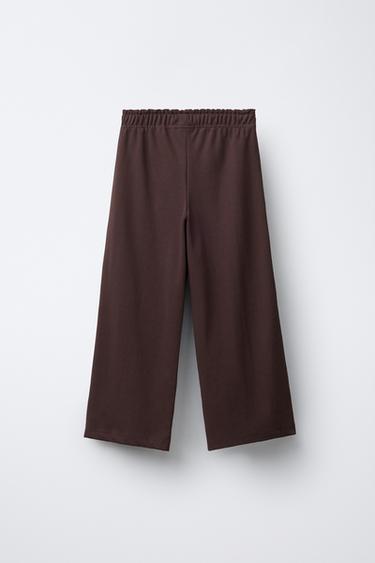 ENSEMBLE INTERLOCK SWEAT ET PANTALON LARGE - Marron de Zara - Image 4