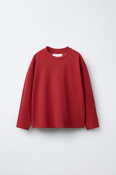 Zara BASIC MAJICA SREDNJE TEŽINE – Crvena