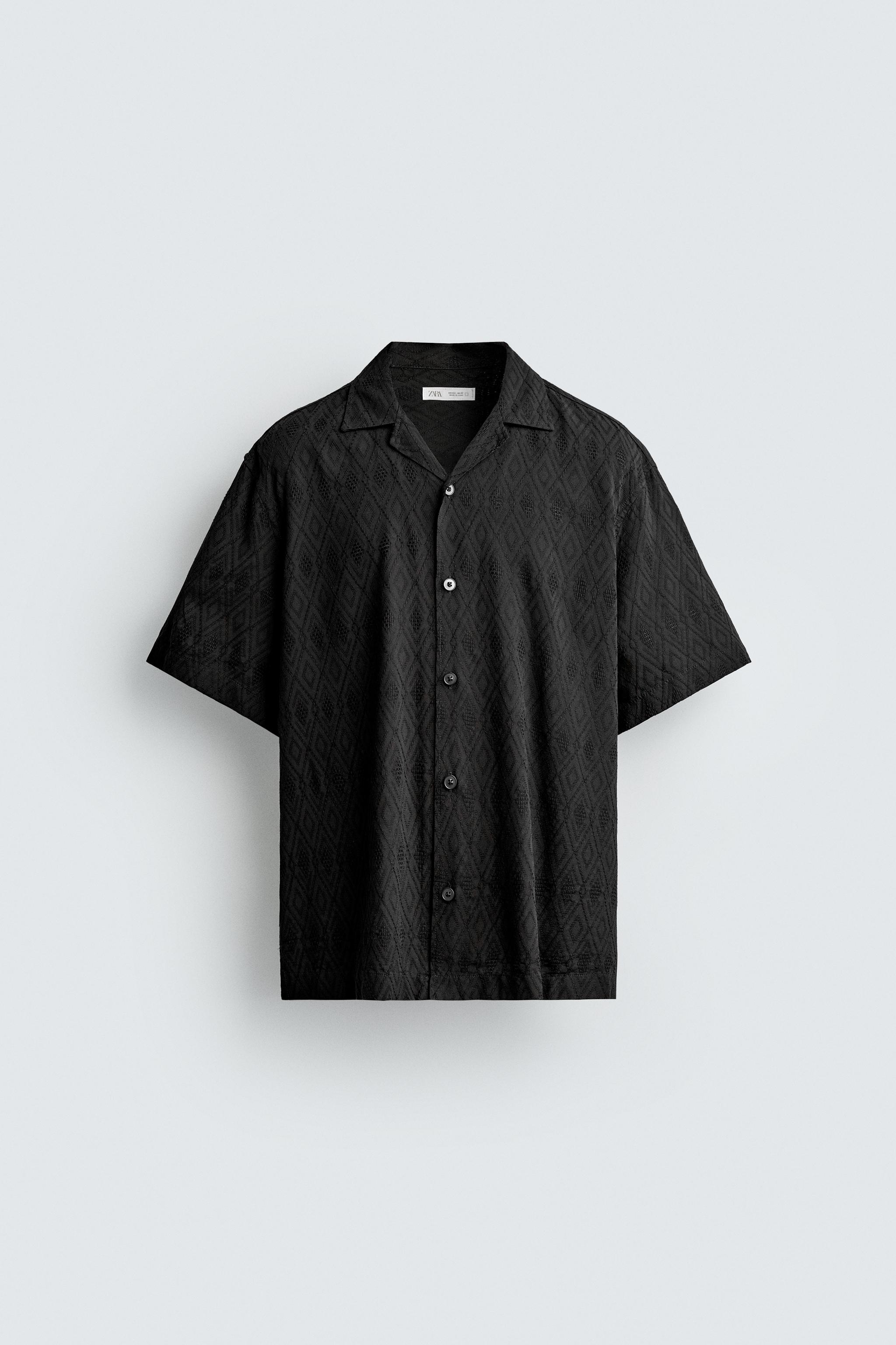 CHEMISE RELAXED FIT JACQUARD GÉOMÉTRIQUE