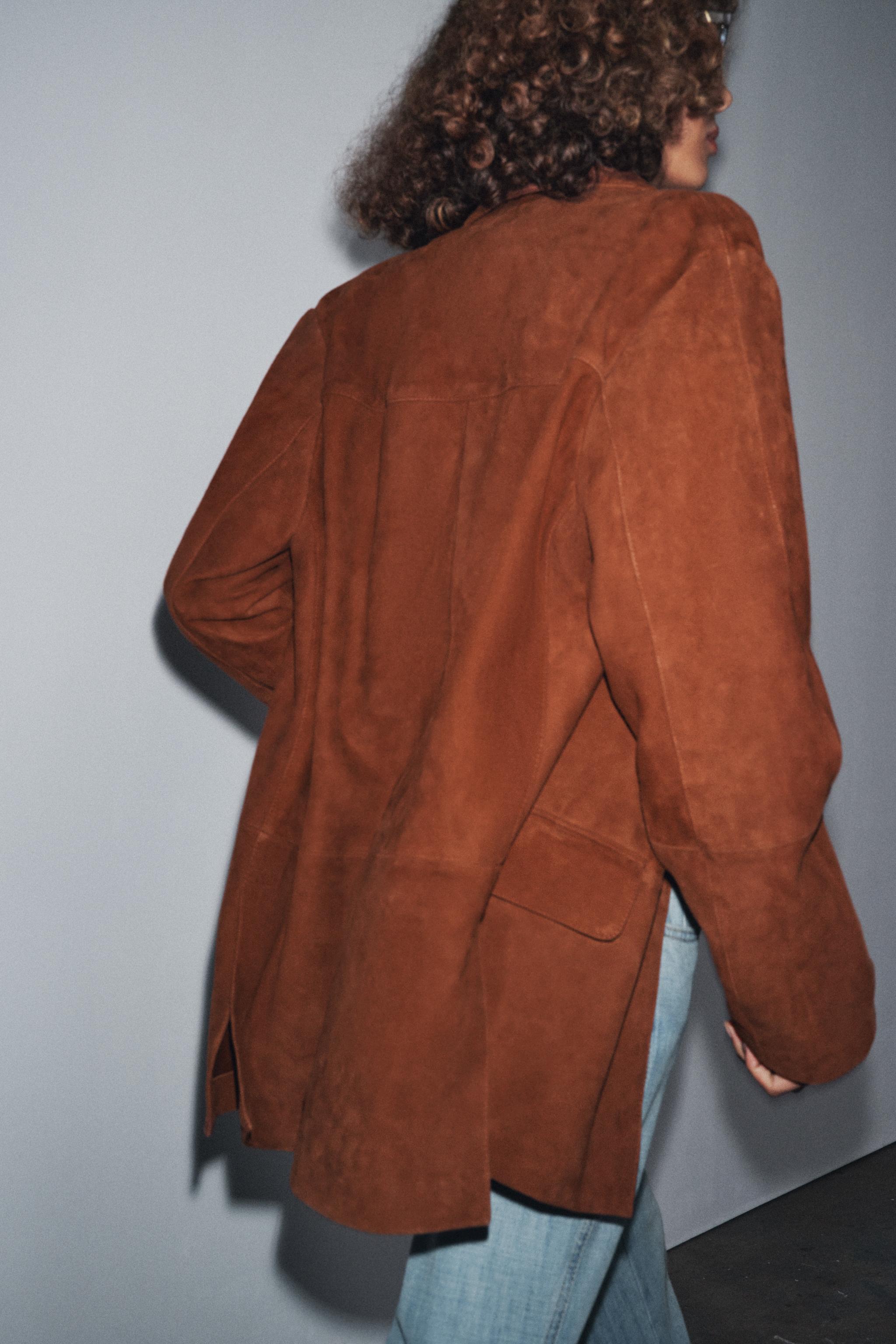 BLAZER OVERSIZE CUIR DAIM ZW COLLECTION LIMITED EDITION