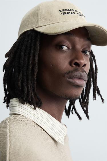 CONTRAST EMBROIDERY CAP - Beige by Zara - Image 2