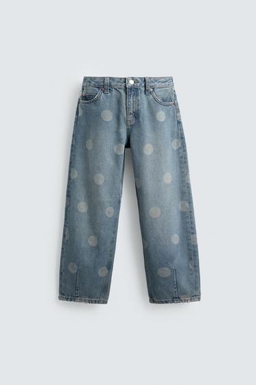 JEANS BALLOON СО ПЕЧАТЕНИ ТОЧКИ И ПЕРАТ HARRY LAMBERT FOR ZARA X DISNEY - Сина од Zara