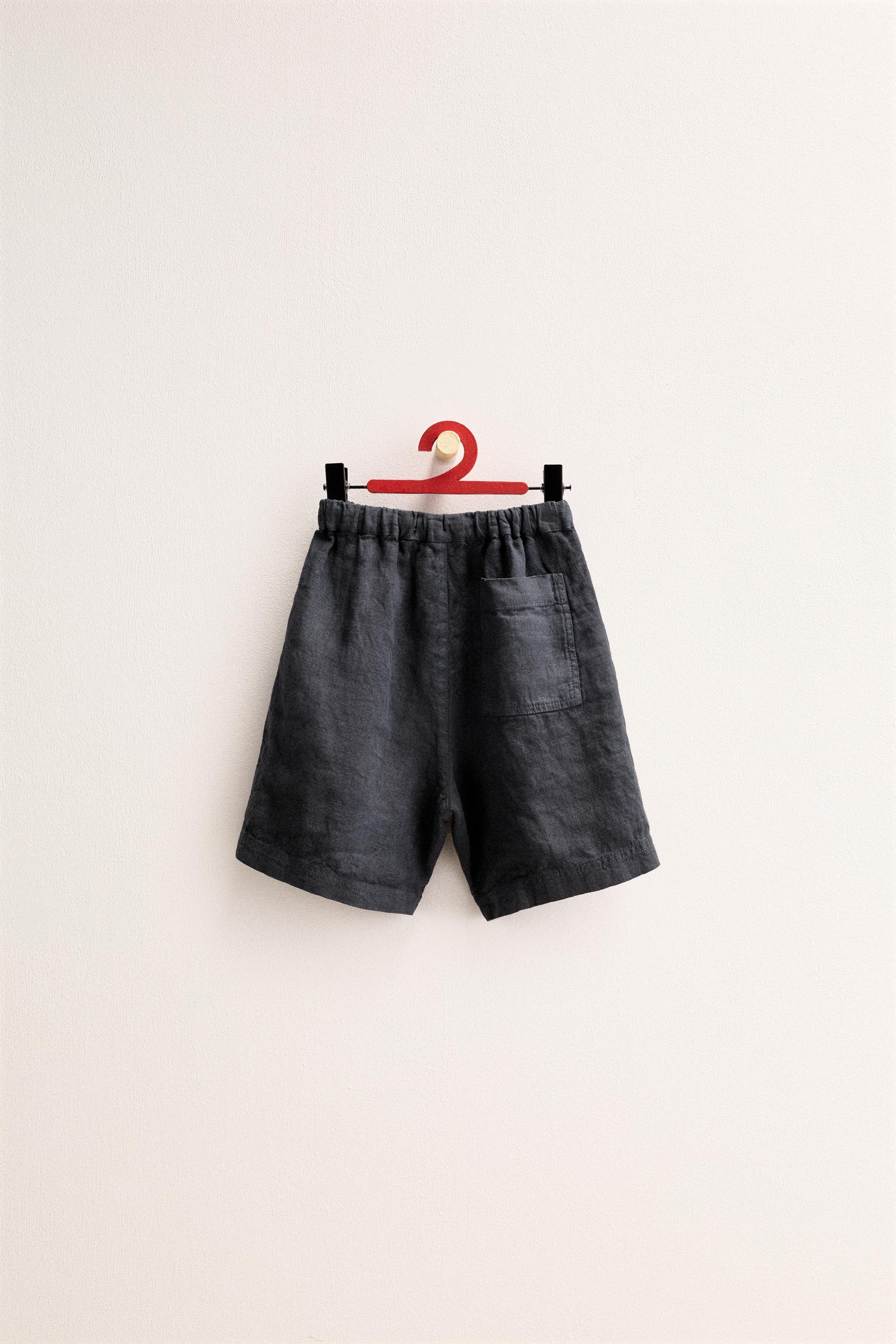 ZARA TIMELESS - PLAIN 100% LINEN SHORTS