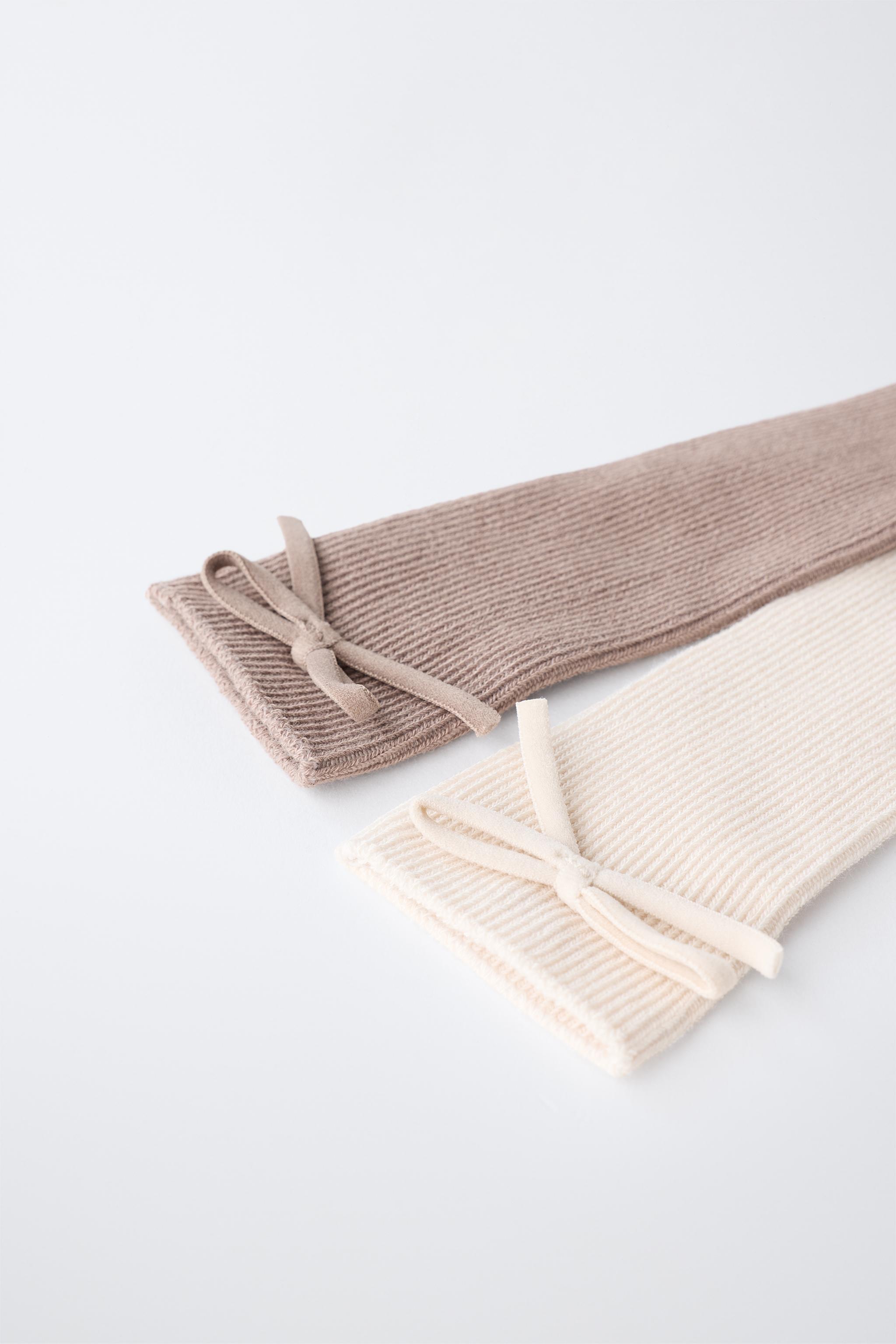 LOT DE DEUX PAIRES CHAUSSETTES HAUTES À NŒUD