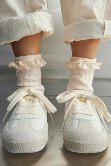 2-PACK OF LACE-TRIMMED SOCKS - Ecru by Zara