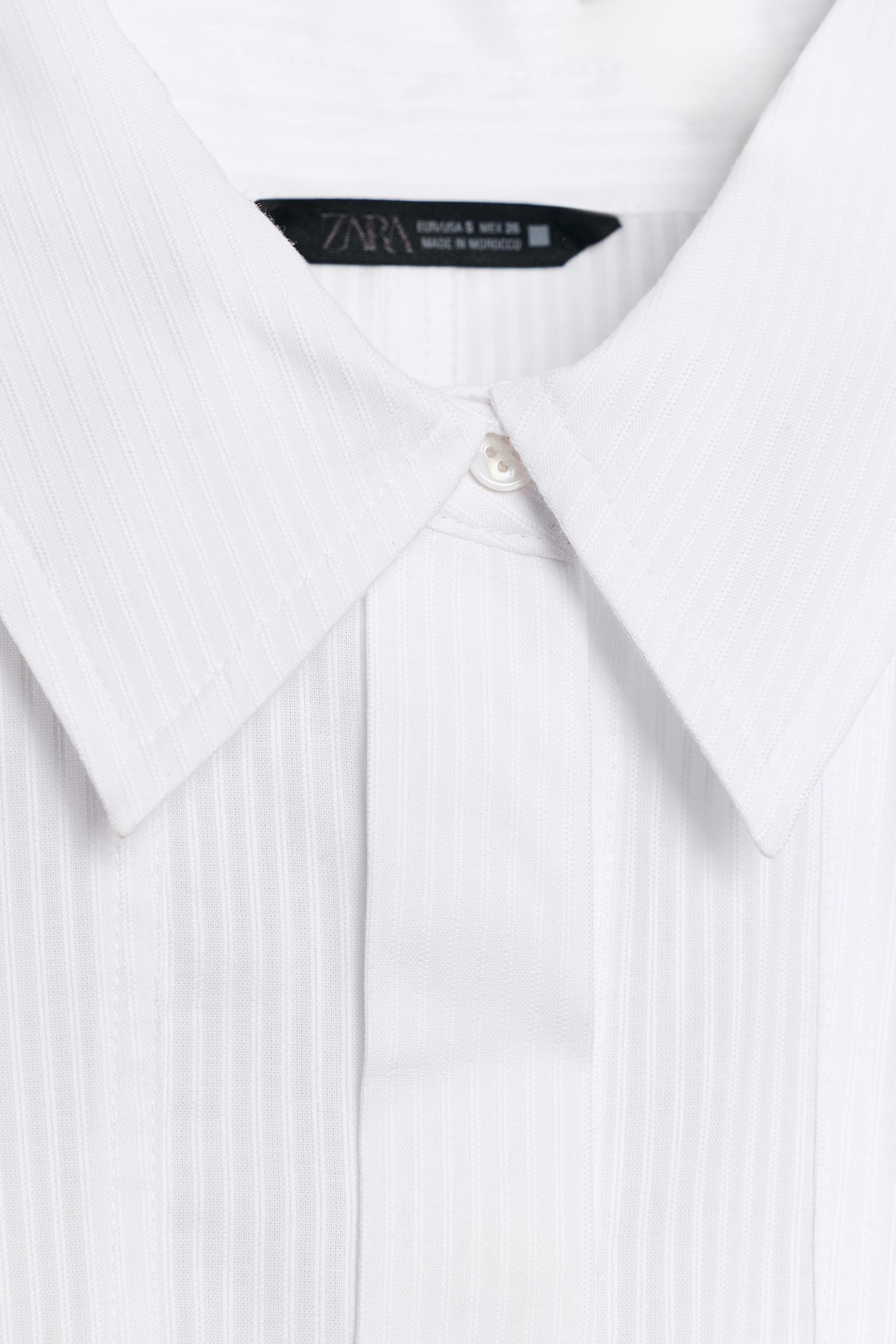 PLEATED POPLIN SHIRT