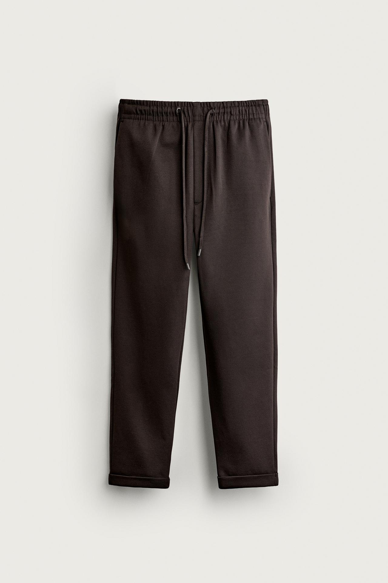 EASY CARE JOGGER-WAIST PANTS — Chocolate